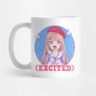 Cute Excited Anime Girl Funny Excited Face Mug